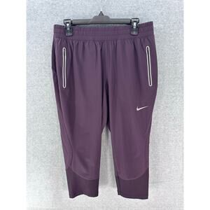 Nike Women's sz L Dri-Fit Purple Cropped Jogger Pants Workout Athletic Outdoors